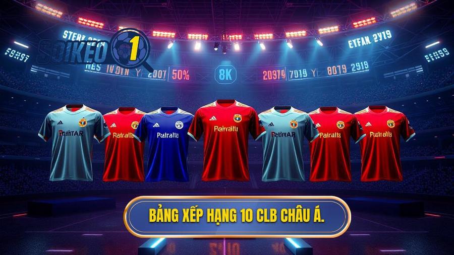 Bảng so sánh sức mạnh Top 10 CLB nổi tiếng nhất châu Á